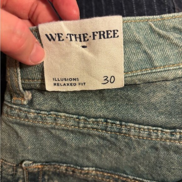 NWT Free People We The Free Illusions Patchwork Barrel Leg Jeans sz 30 - Picture 4 of 11